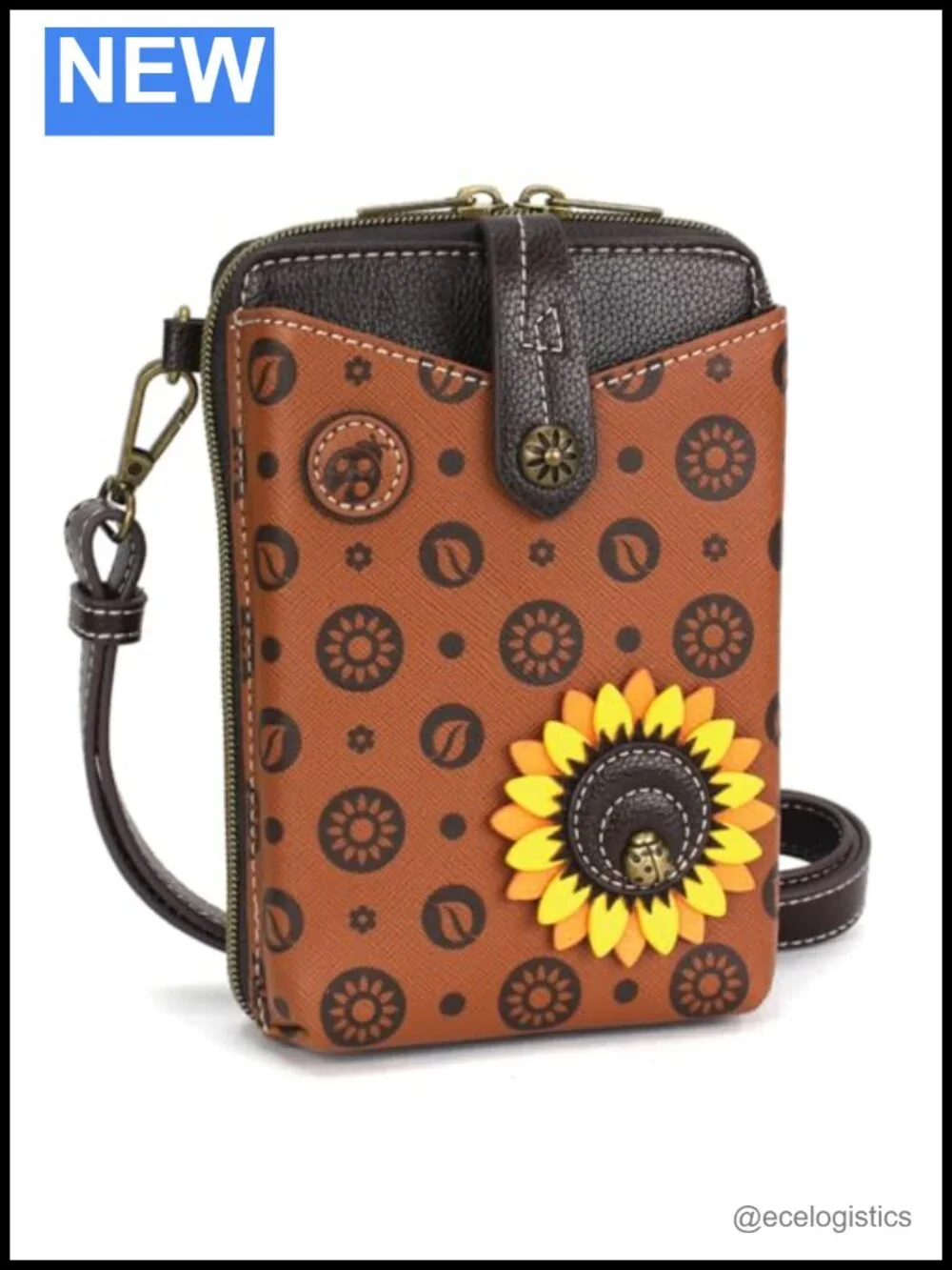 Snap Crossbody RFID Protected Faux Leather Cellphone Purse Adjustable Strap